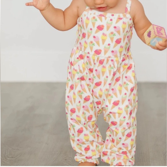 OLLIE JAY baby girl CAMILA ICE CREAM Romper summer tank  size 3-6 months - Picture 1 of 9
